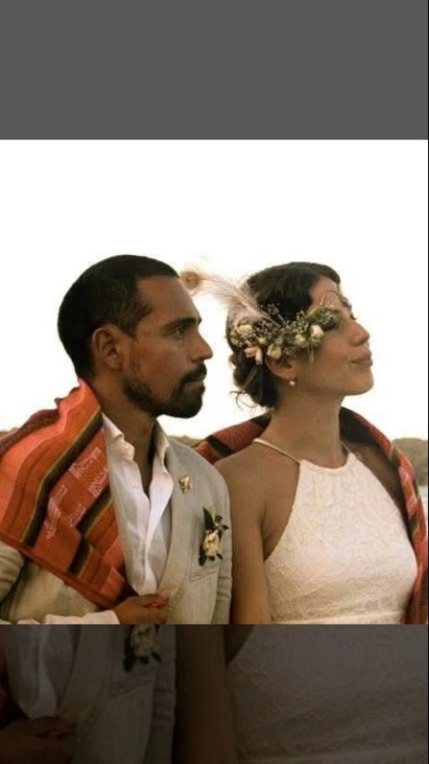 Wedding couple — Maja and Asdrubal on their wedding day