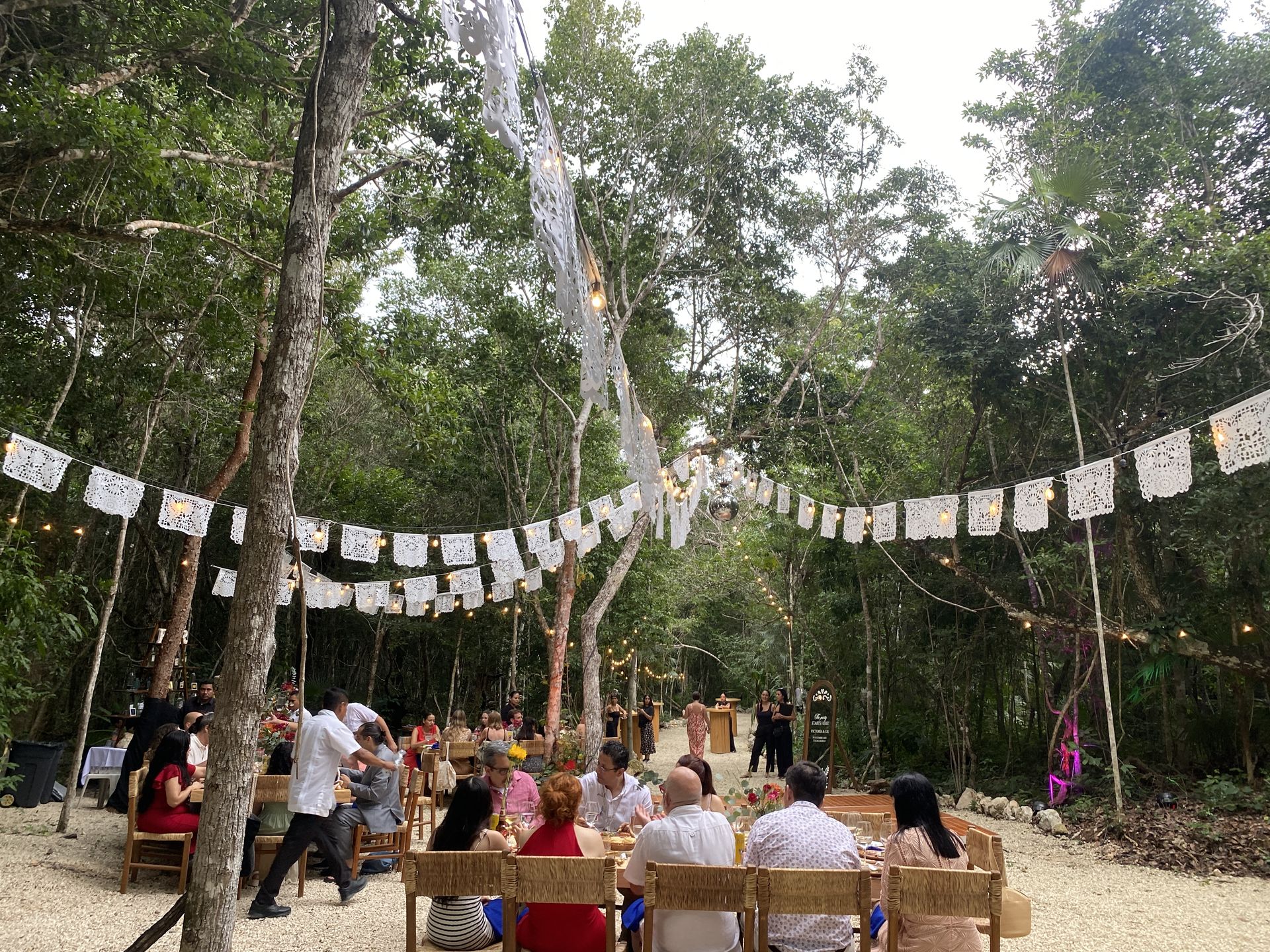 Ceremonial altar decorated with flowers at Casa Arkaana
